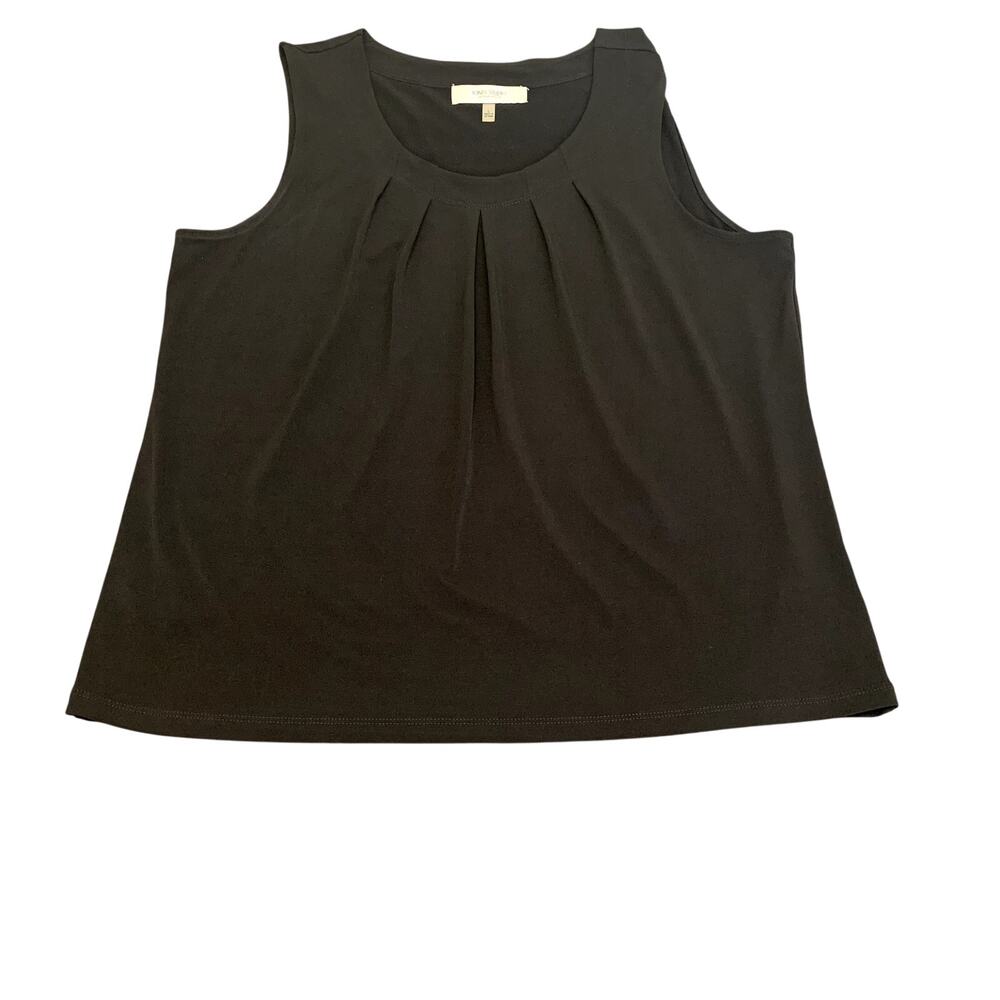 Jones Studio Separates Black Sleeveless Women's Pleated Shell Top Size L